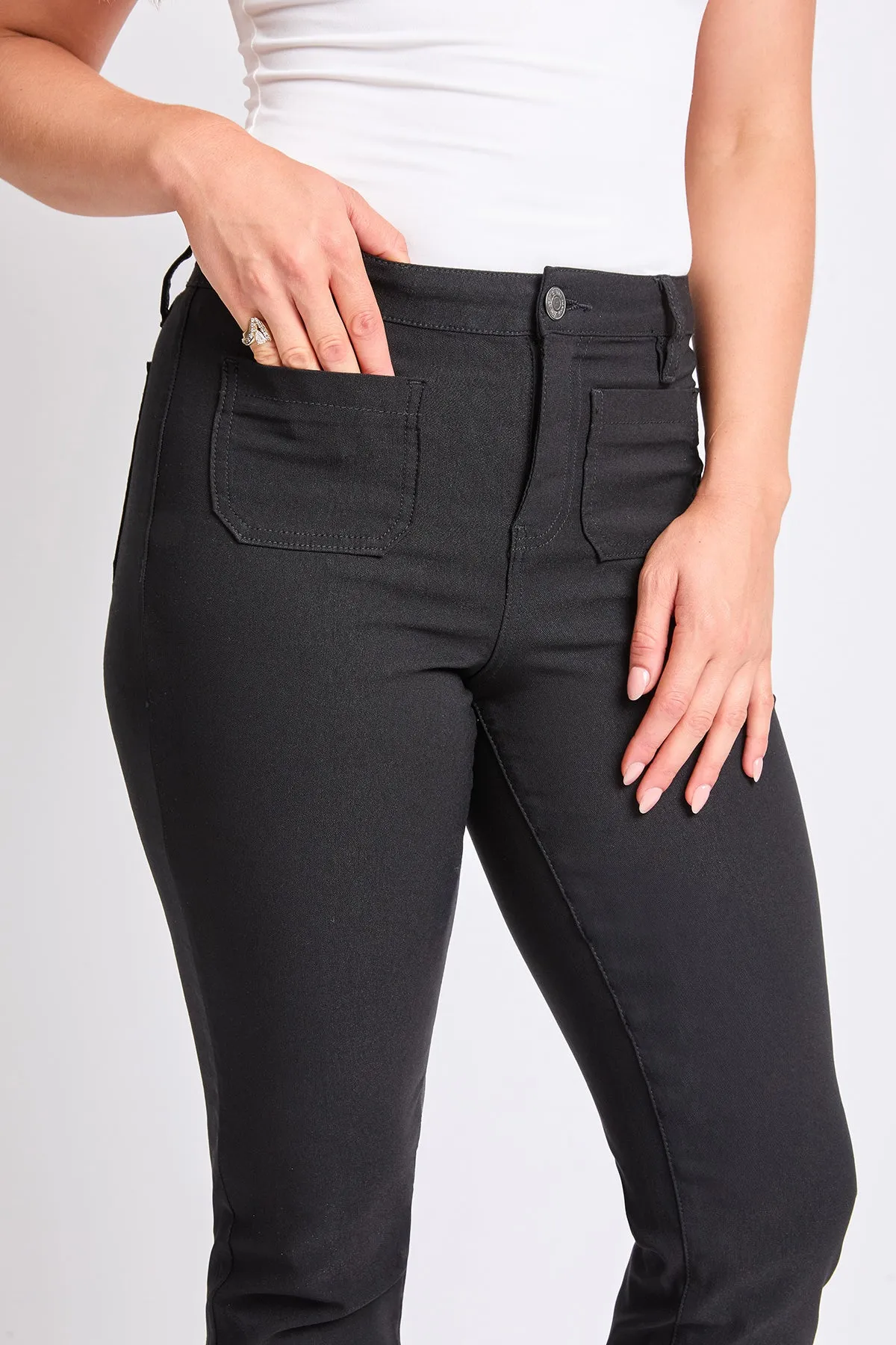 Women's Hyperstretch High Rise Crop Straight Leg Pants, Black