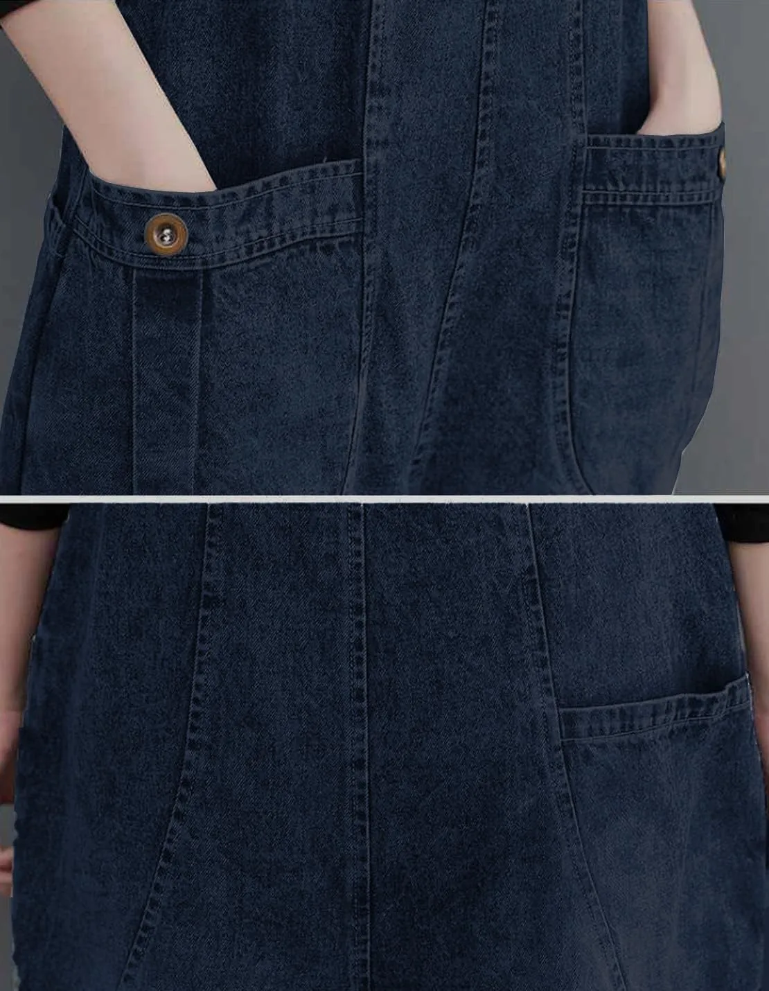 Women's Loose Baggy Denim Overalls Casual Vintage Adjustable Straps Stretch Bib Jumpsuit Rompers Harem Pants