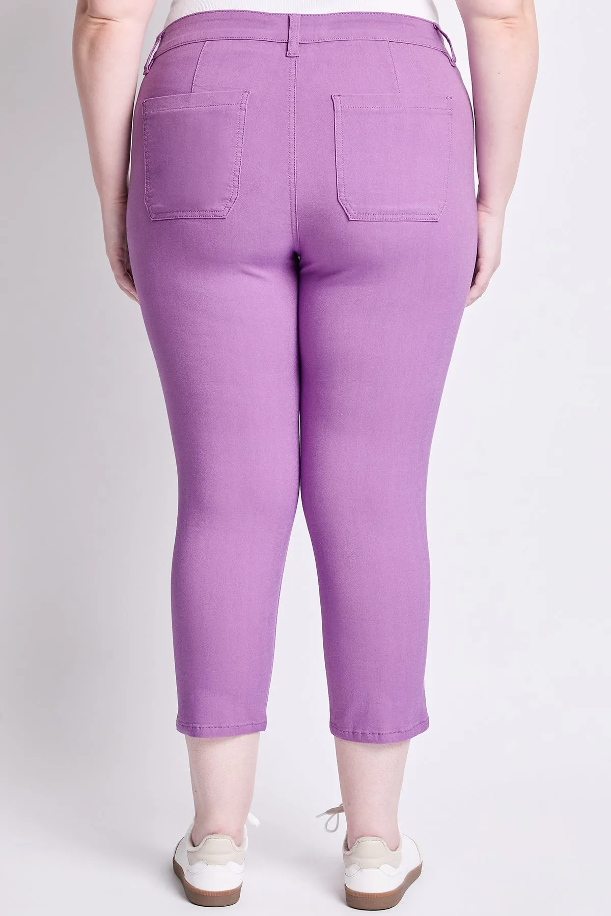 Women's Plus High Rise Crop Straight Leg Pants, Hydrangea