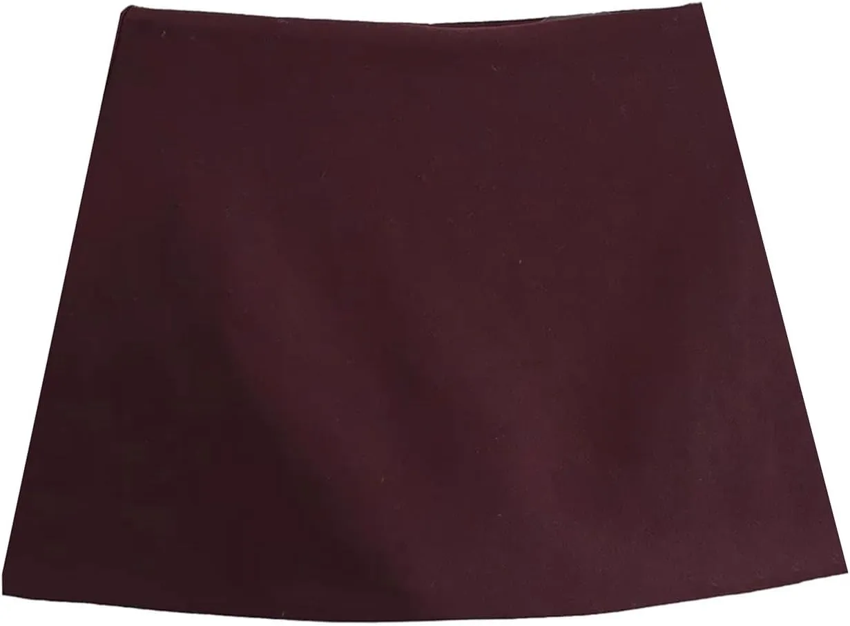 Women's Solid Color Pocket Decoration Slim fit Short Skirt Spring high Waisted Short Skirt Pants