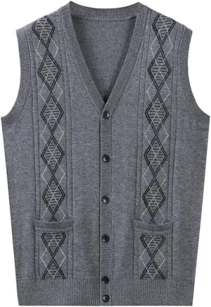 Wool Undershirt Men's Middle-Aged Wool Undershirt Men's Thickened Cardigan Sweater