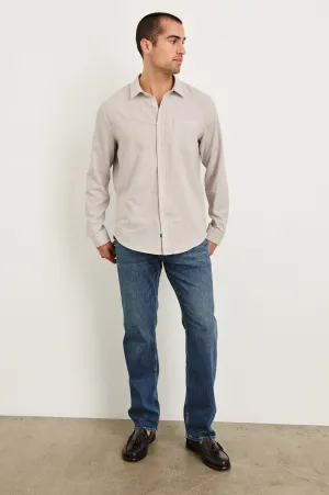 WYATT RELAXED FIT SHIRT - TAHINI ETCH
