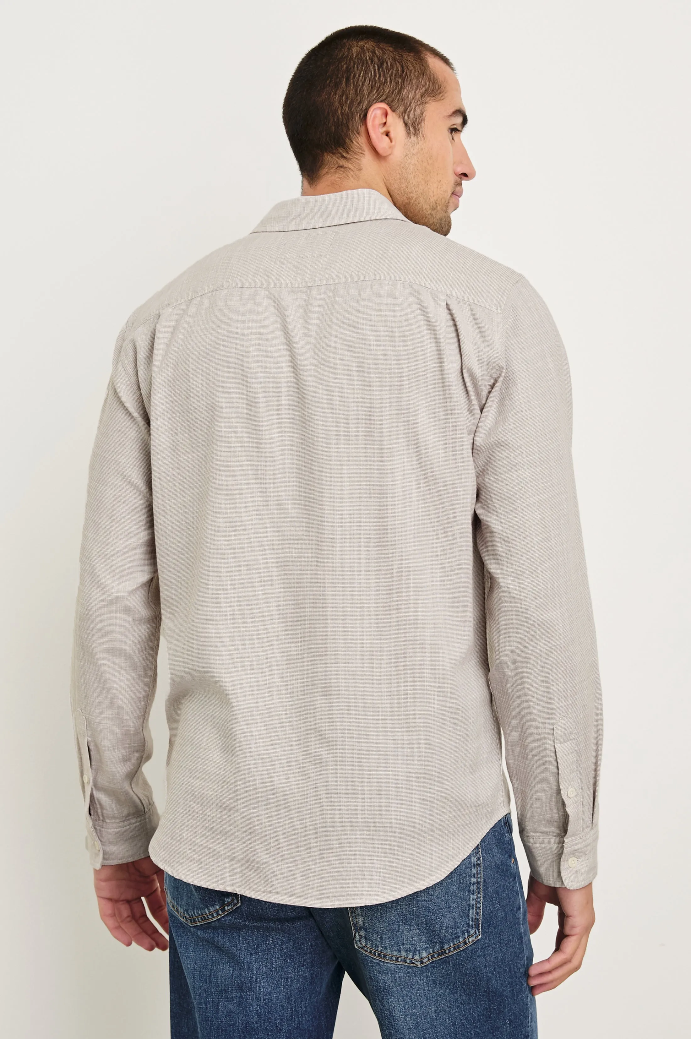 WYATT RELAXED FIT SHIRT - TAHINI ETCH