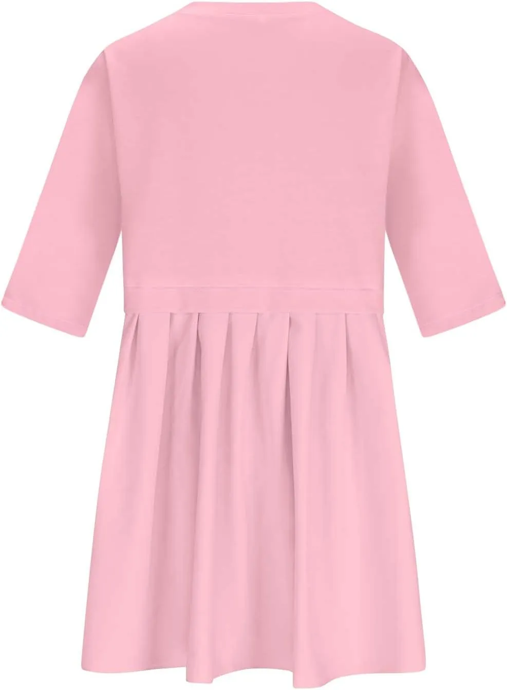 ZDRZK Women's Summer Dresses 3/4 Sleeve Crewneck Solid Color Casual Sundresses Loose Flowy Beach Mini Dress Trendy 2024